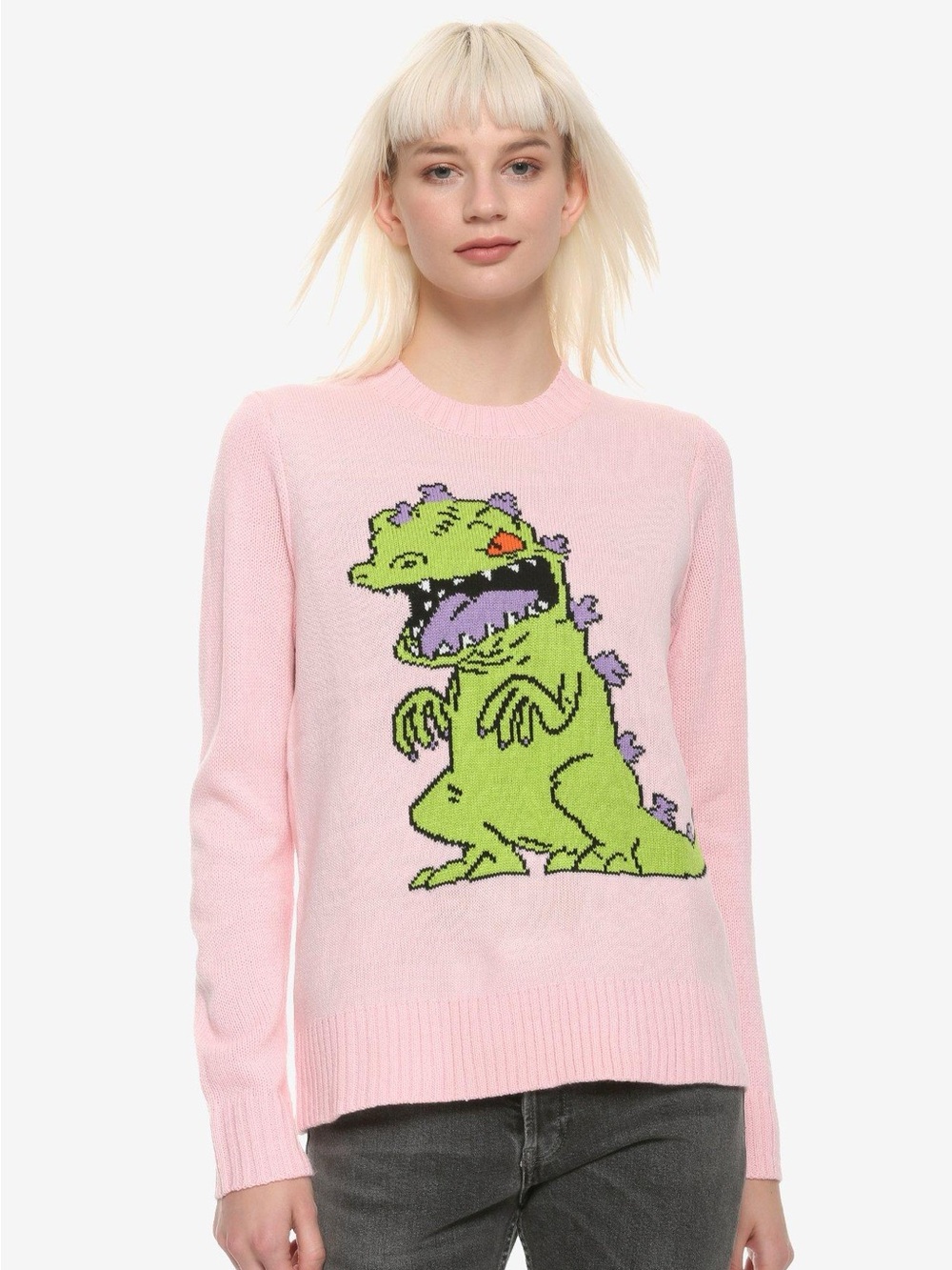 Nickelodeon Hot Topic RugRats Pink Reptar Crewneck Sweater